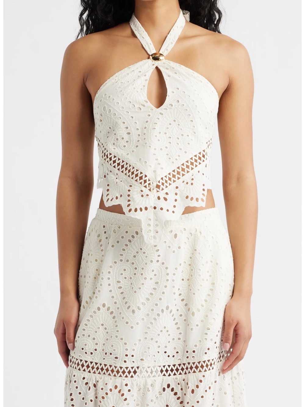 Kittenish Eyelet Top